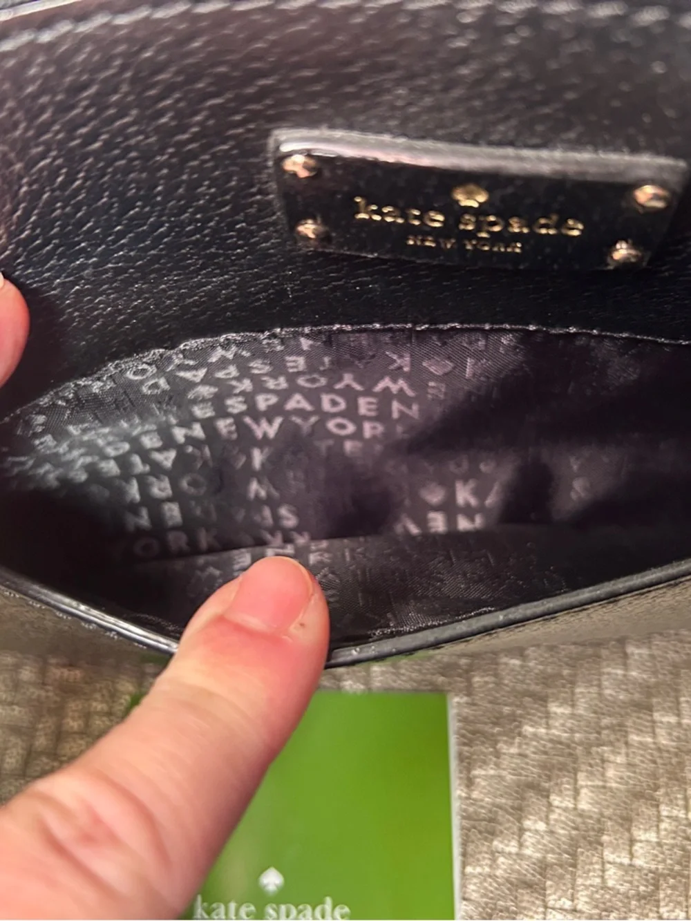 kate spade Black Pebbled Leather Crossbody with Gold Hardware - Picture 8 of 9